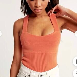 Abercrombie and Fitch Ottoman Cross-Back Tank orange size large